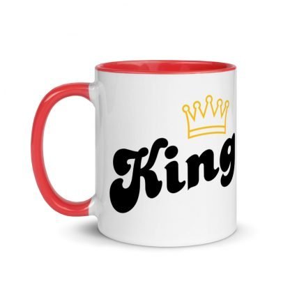 KIng and Crown Coffee Mug with Color Inside - Various Color Options - Image 6