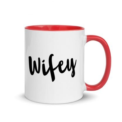 Wifey Coffee Cup Mug with Color Inside - Various Color Options - Image 3