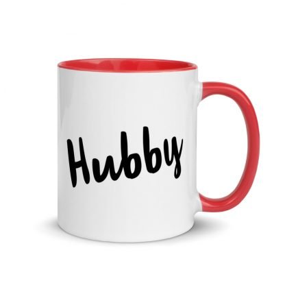 Hubby Coffee Cup Mug with Color Inside - Various Color Options - Image 3