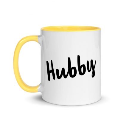 Hubby Coffee Cup Mug with Color Inside - Various Color Options - Image 12