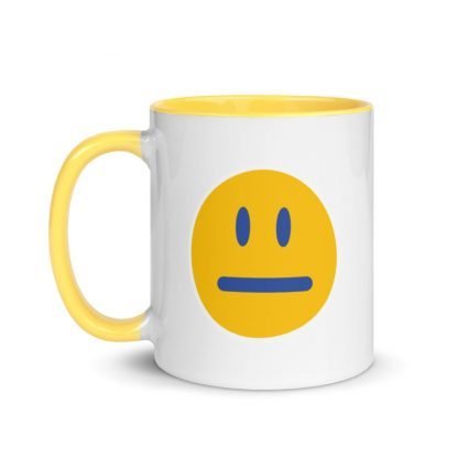 Emoji Neutral Expressionless Coffee Cup Mug with Color Inside - Various Color Options - Image 8