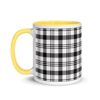 Plaid Coffee Mug Cup with Color Inside - Various Color Options - Image 18