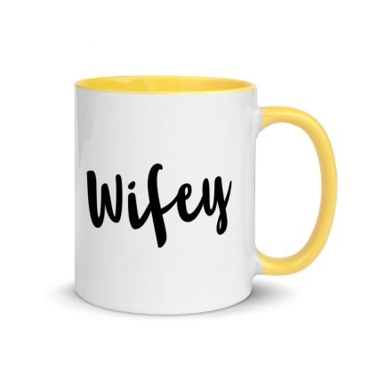 Wifey Coffee Cup Mug with Color Inside - Various Color Options - Image 11
