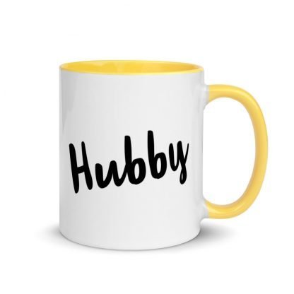 Hubby Coffee Cup Mug with Color Inside - Various Color Options - Image 11