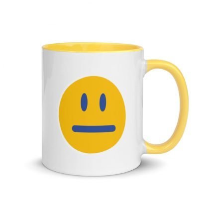 Emoji Neutral Expressionless Coffee Cup Mug with Color Inside - Various Color Options - Image 7