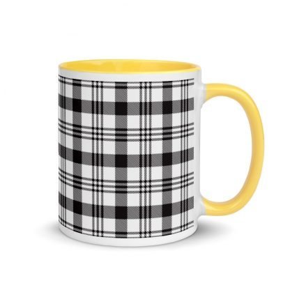Plaid Coffee Mug Cup with Color Inside - Various Color Options - Image 16