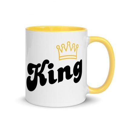 KIng and Crown Coffee Mug with Color Inside - Various Color Options - Image 16