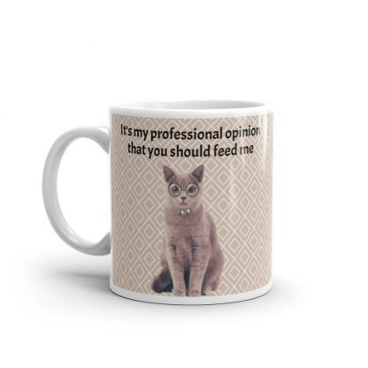 Feed your cat 11oz or 15oz White Glossy Mug Cup - Image 2