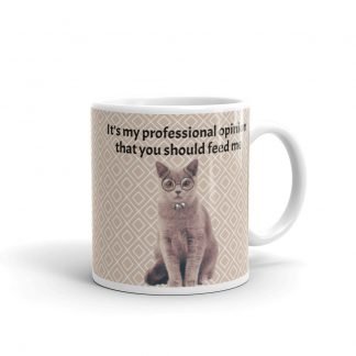 Feed your cat 11oz or 15oz White Glossy Mug Cup