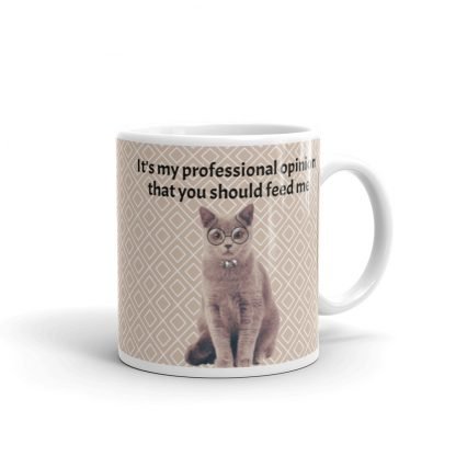 Feed your cat 11oz or 15oz White Glossy Mug Cup
