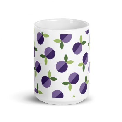 Plums on White Glossy Mug Cup - Image 3