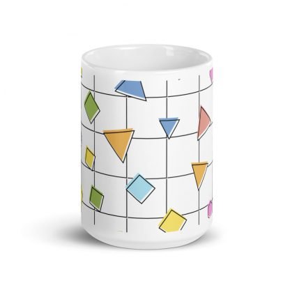 Geometric Design15oz White Glossy Mug Cup - Image 3