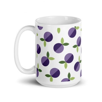 Plums on White Glossy Mug Cup - Image 2