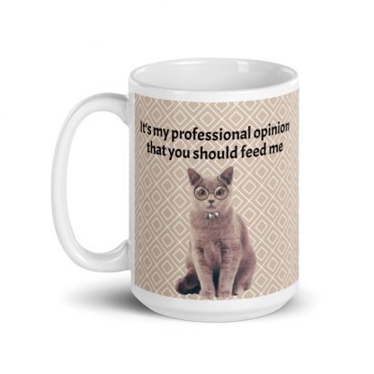 Feed your cat 11oz or 15oz White Glossy Mug Cup - Image 5