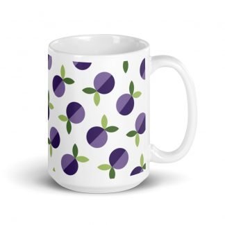 Plums on White Glossy Mug Cup
