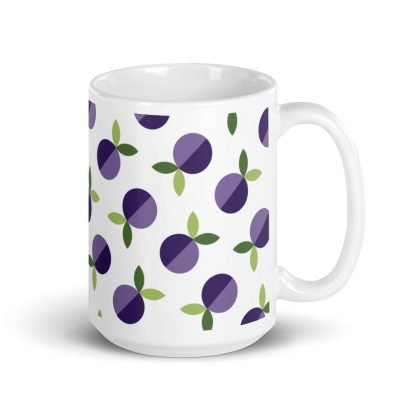 Plums on White Glossy Mug Cup