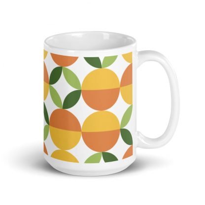 Oranges Mod Design 15oz White Glossy Mug Cup