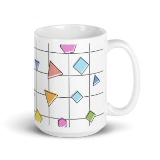 Geometric Design15oz  White Glossy Mug Cup