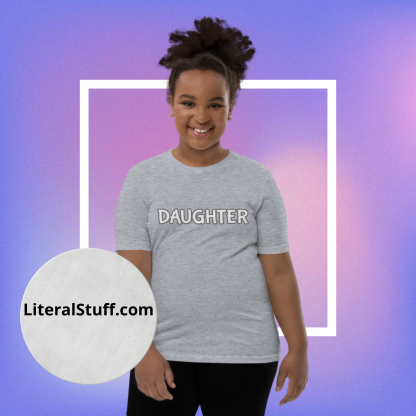 Daughter Statement Youth Short Sleeve T-Shirt - Various Color Options - Image 6