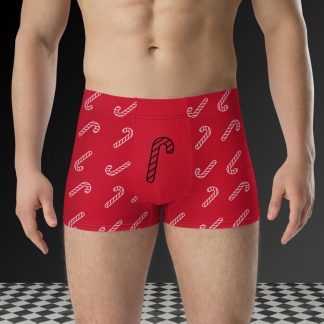 Candy Cane Christmas Boxer Briefs - Also in Plus Sizes