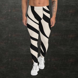 Zebra Stripe Men's Leggings - Also in Plus Sizes!