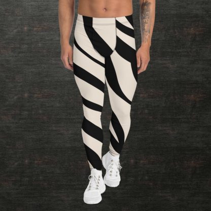Zebra Stripe Men's Leggings - Also in Plus Sizes!