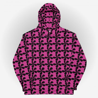Flower Mill Pink and Black Unisex Hoodie - Image 2