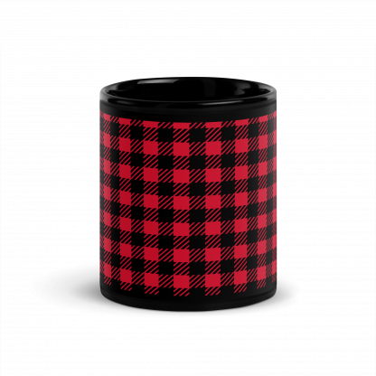 Red and Black Plaid Flannel Black Glossy Mug Cup 11oz or 15oz - Image 5