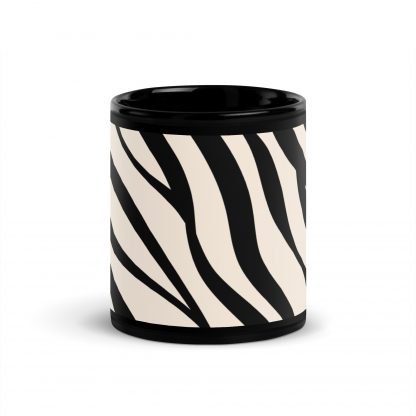 Zebra Exotic Stripes Black Glossy Mug Cup 110z or 15oz - Image 3