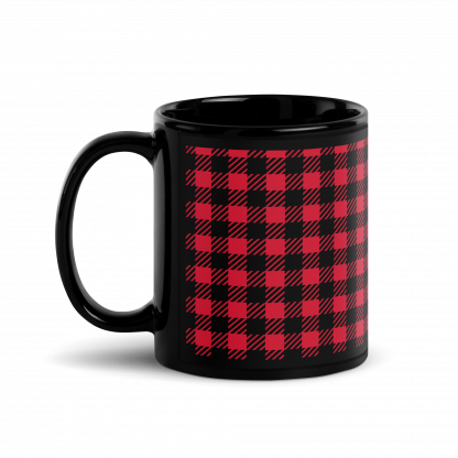 Red and Black Plaid Flannel Black Glossy Mug Cup 11oz or 15oz - Image 6