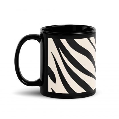 Zebra Exotic Stripes Black Glossy Mug Cup 110z or 15oz - Image 2