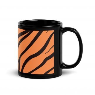 Tiger Liger Stripes Black Glossy Mug Cup 11oz or 15oz