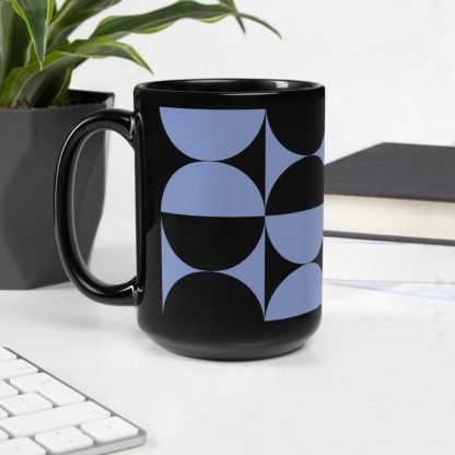 110z or 15oz MCM Design Black Glossy Mug Cup - Image 2