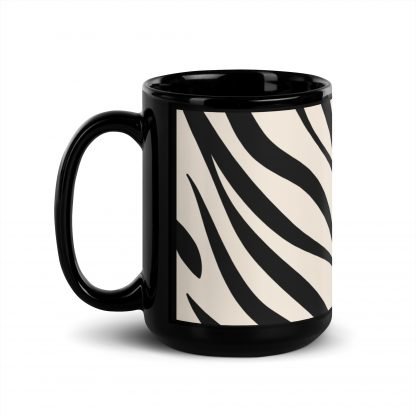 Zebra Exotic Stripes Black Glossy Mug Cup 110z or 15oz - Image 4