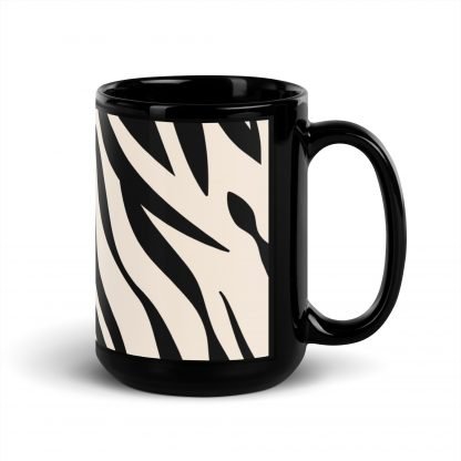Zebra Exotic Stripes Black Glossy Mug Cup 110z or 15oz - Image 5