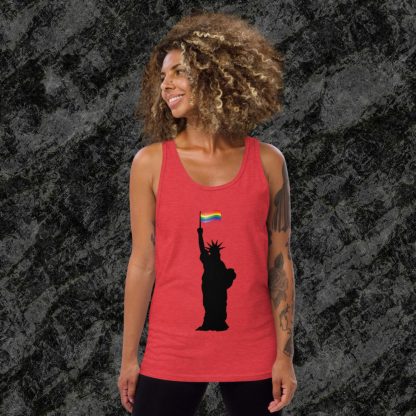 Statue of Liberty PRIDE Flag Unisex Tank Top - Color Options - Image 2