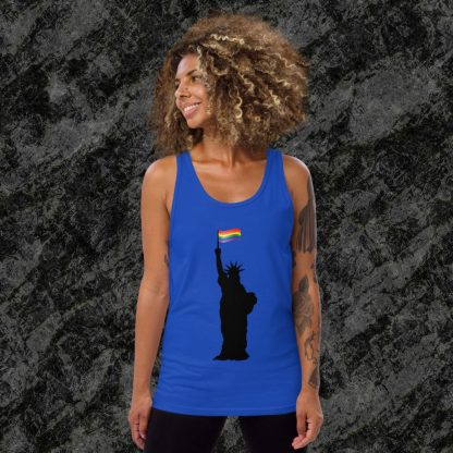 Statue of Liberty PRIDE Flag Unisex Tank Top - Color Options - Image 3