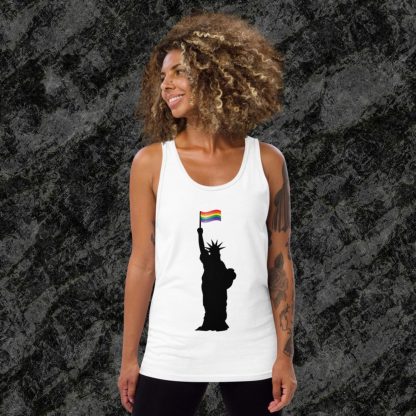 Statue of Liberty PRIDE Flag Unisex Tank Top - Color Options - Image 4