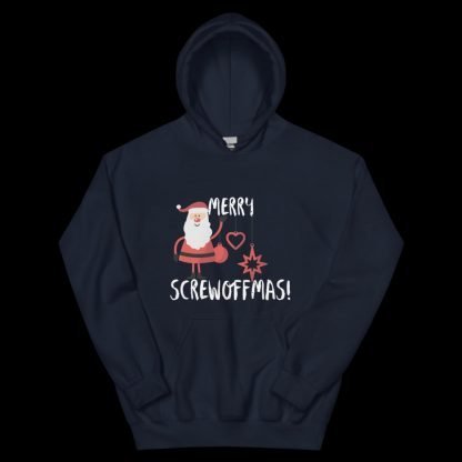 Merry Screwoffmas! Unisex Christmas Hoodie -Color Options - Image 3