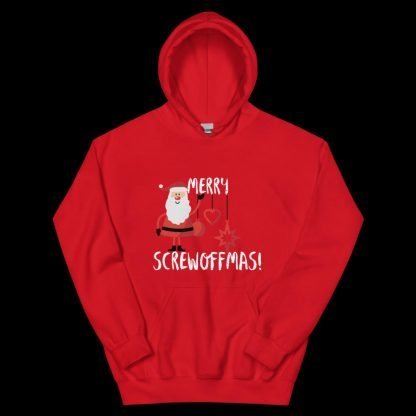 Merry Screwoffmas! Unisex Christmas Hoodie -Color Options - Image 4