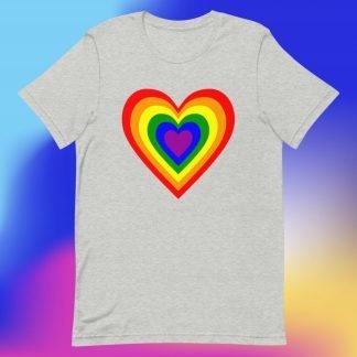 Big Bright PRIDE Flag Heart Tee - Color Options
