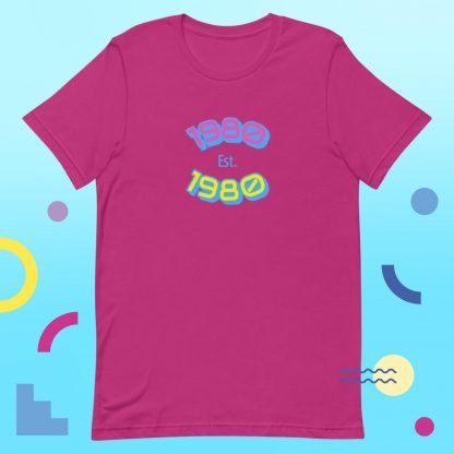 1980 Birth Year 80s Baby Tee - Color Options - Image 2