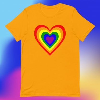 Big Bright PRIDE Flag Heart Tee - Color Options - Image 3