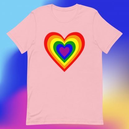 Big Bright PRIDE Flag Heart Tee - Color Options - Image 5