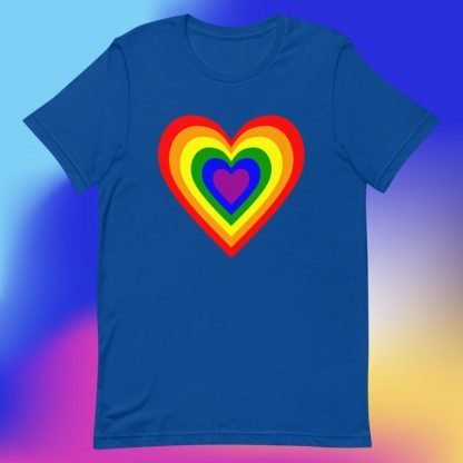 Big Bright PRIDE Flag Heart Tee - Color Options - Image 6