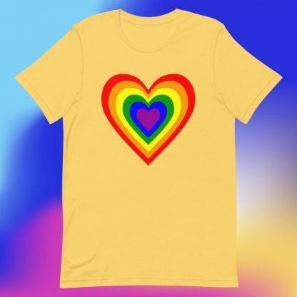 Big Bright PRIDE Flag Heart Tee - Color Options - Image 8