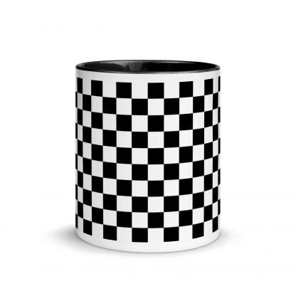 Checkerboard Mug Cup with Color Accents - Image 3