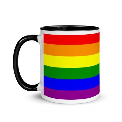PRIDE Flag Coffee Cup Mug with Color Accent Options - Image 4