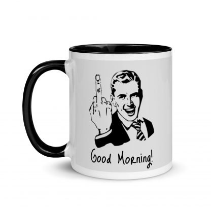 Middle Finger Morning Mug Cup with Accent Color Options - Image 3