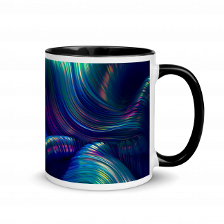 Color Swirls Mug Cup with Color Accents - Various Color Options